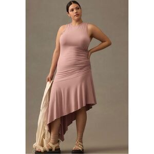 NEW Daily Practice Anthropologie Asymmetrical Sleeveless Ruched Dress Plus 1X